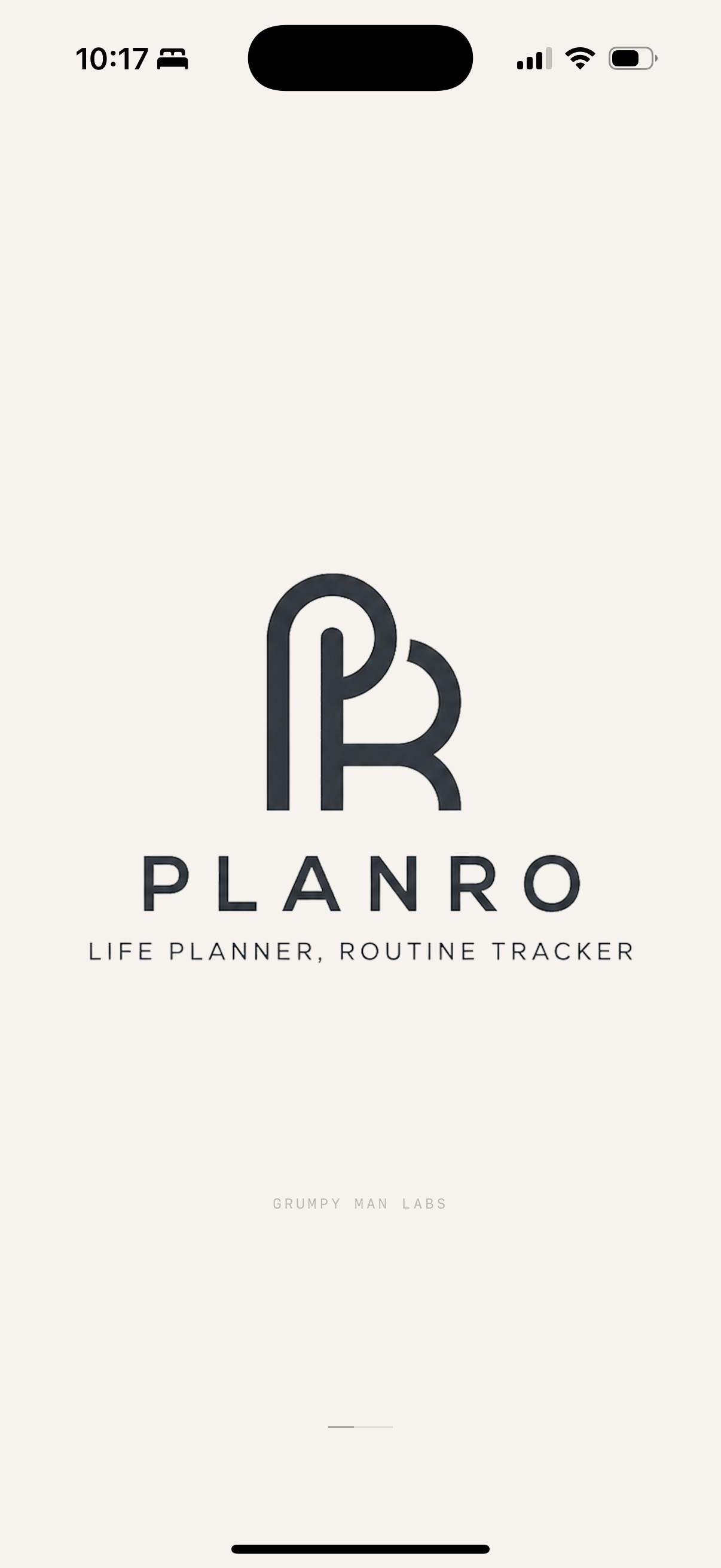 Planro launch screen